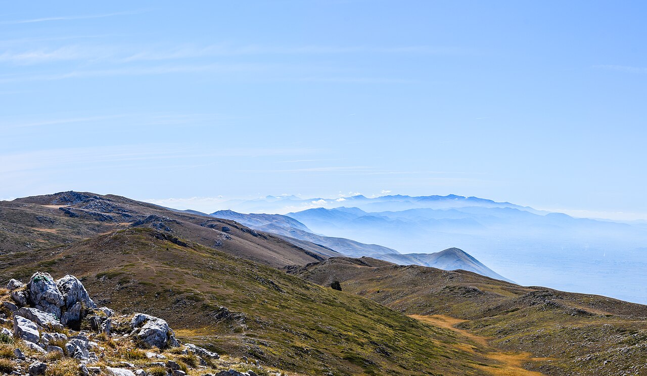 Mountain landscape at Mali i Thatë, viewed from Magaro Peak